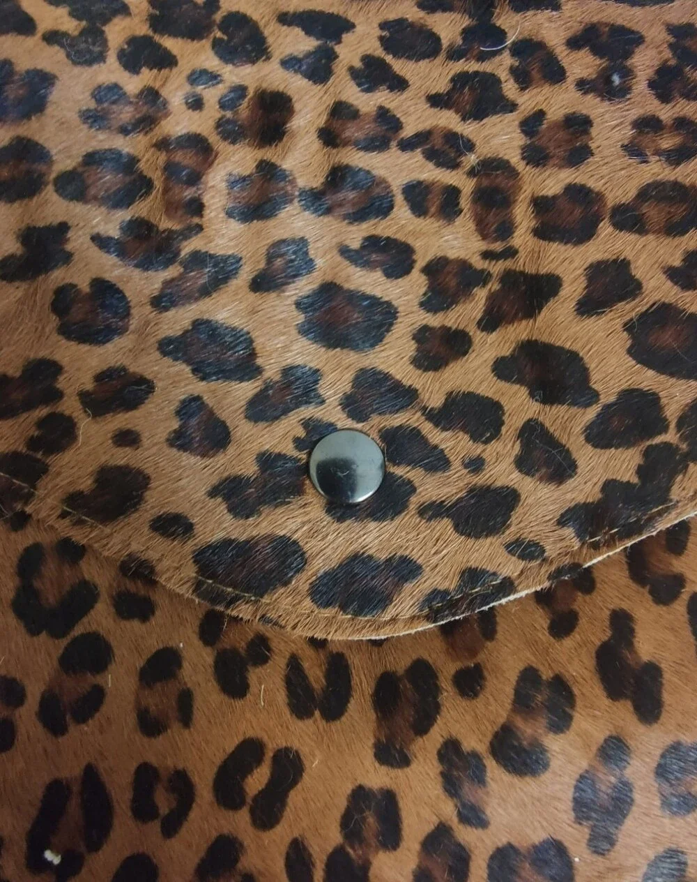 Leopard Print Chain Strap Envelope Clutch - Brown
